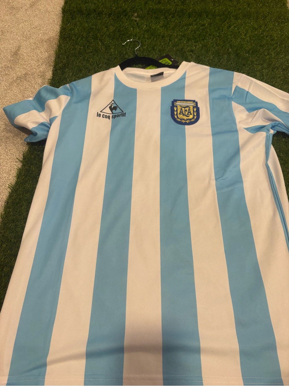 Le Coq Sportif Argentina Soccer Jersey - maradona jersey retro jersey SLIM FIT
